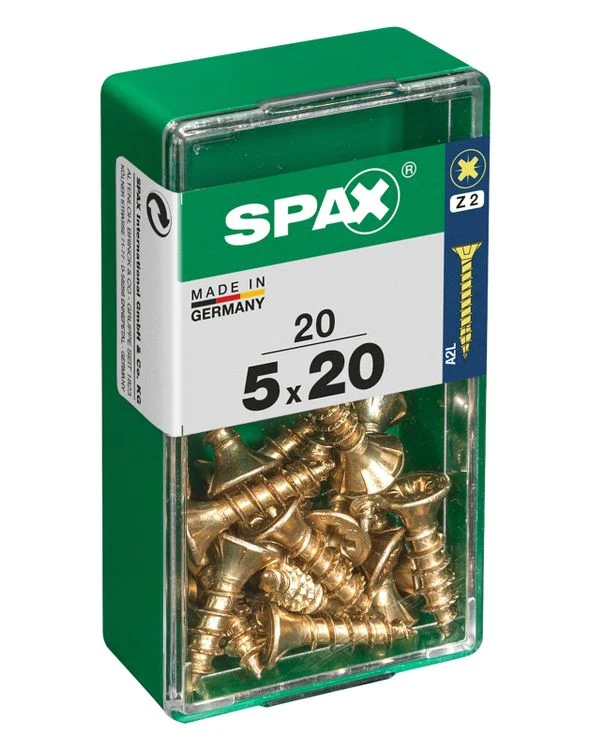 Spax schroef pozidrive verzinkt 5x20mm 20st