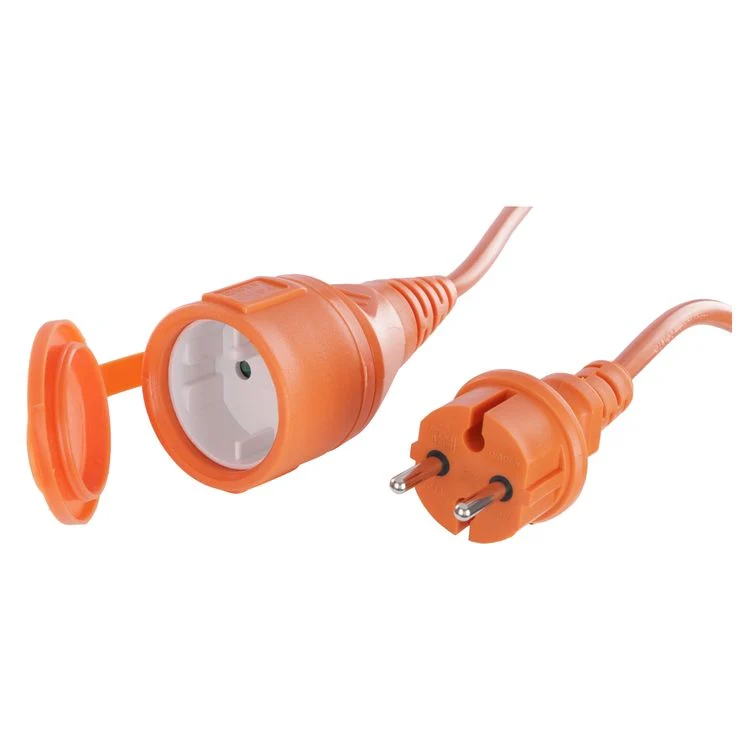 Q-Link verlengsnoer 2x1,5mm randaarde oranje 12m