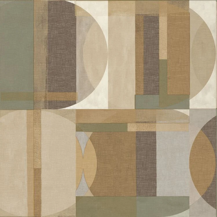 Arcadia Sojo vliesbehang geometrisch bruin, groen 53cmx10m