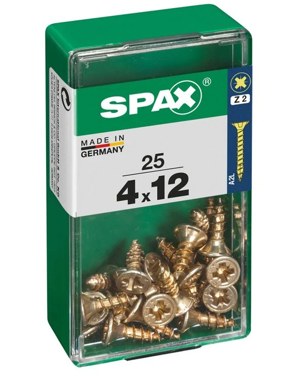 Spax schroef pozidrive verzinkt 4x12mm 25st