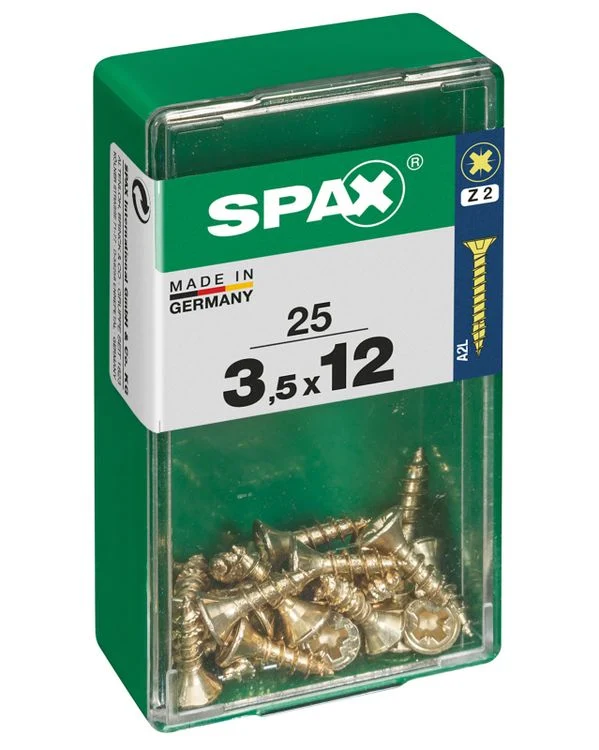 Spax schroef pozidrive verzinkt 3,5x12mm 25st