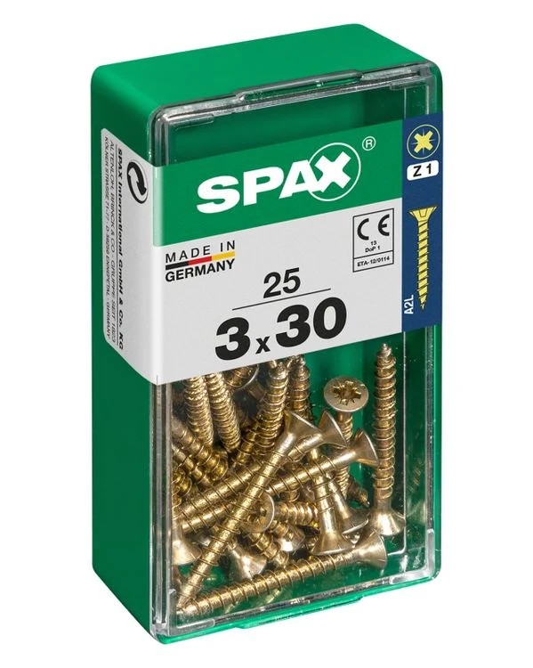 Spax schroef pozidrive verzinkt 3x30mm 25st