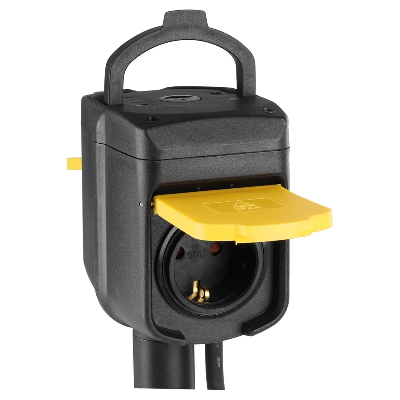 Q-Link stekkerdoos 2-voudig zwart 2m