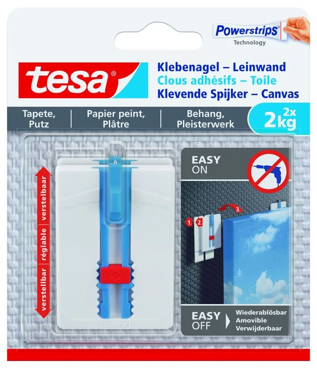 Tesa Powerstrips klevende spijker kunststof wit 2kg 2st