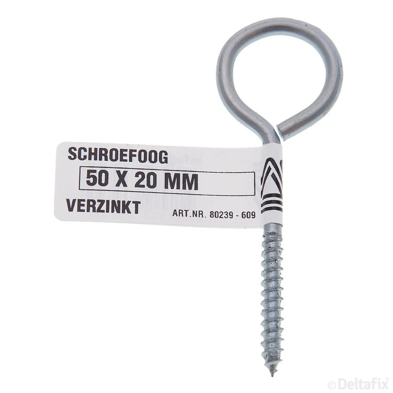 Deltafix schroefoog verzinkt zilver 20x50mm