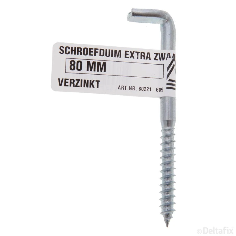 Deltafix schroefduim verzinkt zilver 80mm