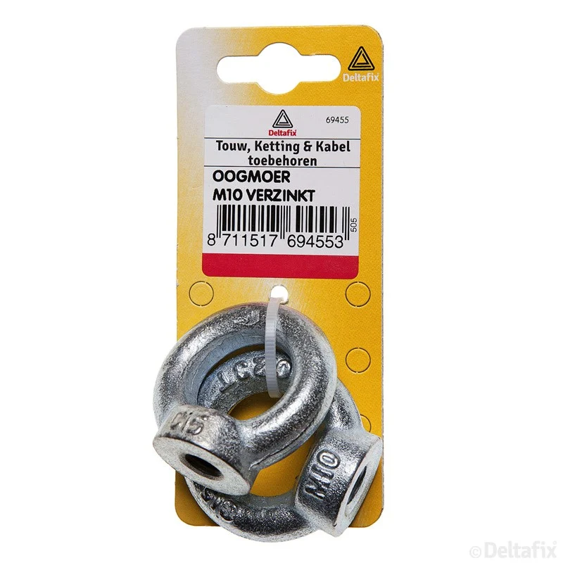 Deltafix oogmoer verzinkt staal M10 2st