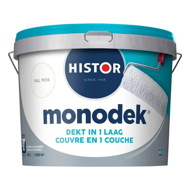 Histor Monodek muurverf mat RAL9016 wit 10L