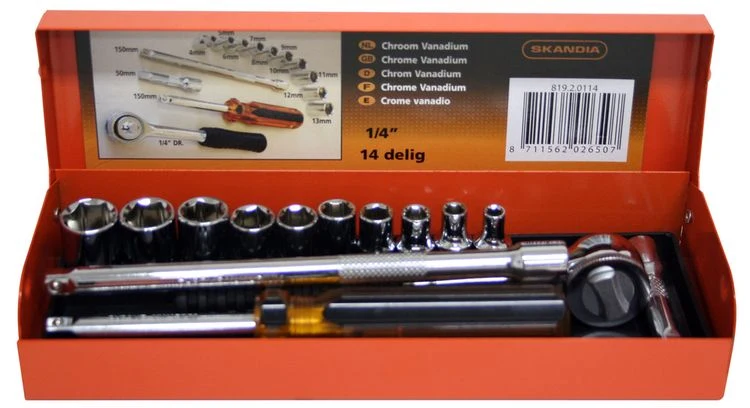 Skandia dopsleutelset 1/4'' 14-delig