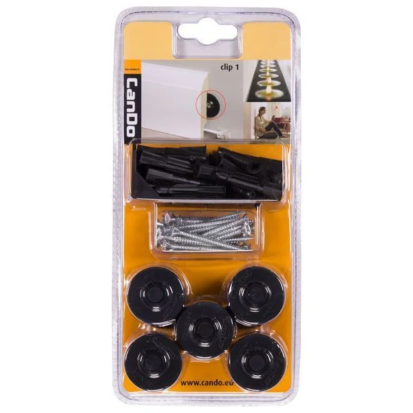 CanDo plintclip kunststof zwart 25st
