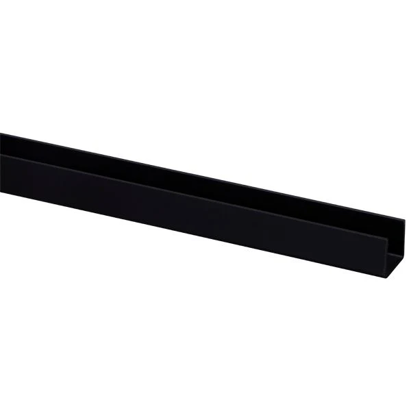 U-profiel kunststof zwart 18x21mm 2,6m