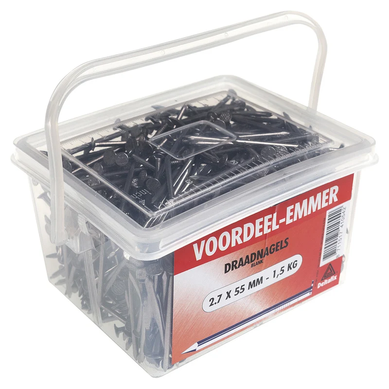 Deltafix draadnagels platkop staal blank 2,4x50mm 1,5 kg