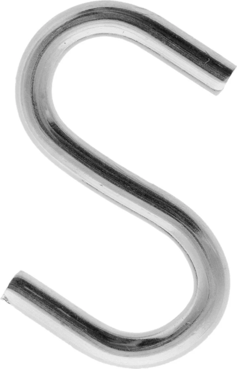 Deltafix S-haak verzinkt zilver 3x25mm 4st