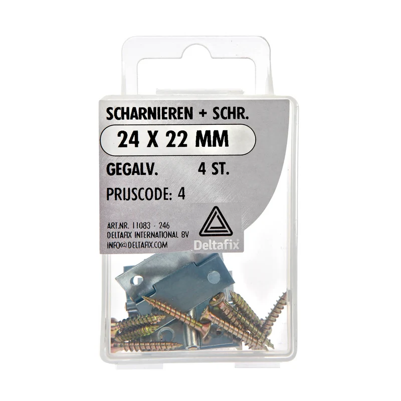 Deltafix scharnier gegalvaniseerd 24x22mm 4st