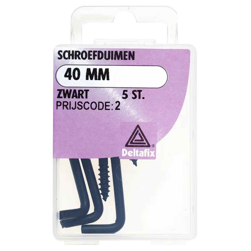 Deltafix schroefduim gecoat metaal zwart 40mm 5st