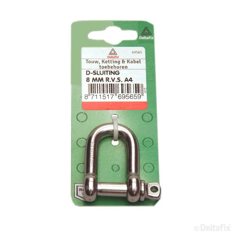 Deltafix D-sluiting RVS 8mm