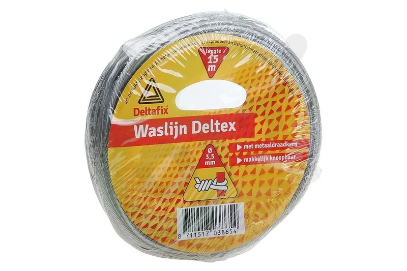 Deltafix Deltex waslijndraad staal, ommanteld pvc 15m