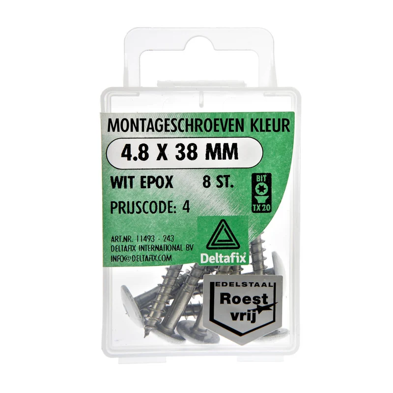Deltafix montageschroef torx schotelkop 4,8x38mm 8st