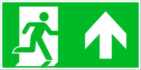 Pickup pictogram vluchtweg rechtdoor 300x150mm