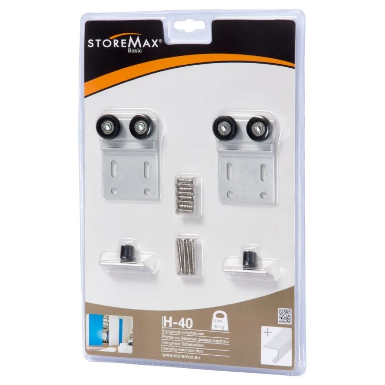 Storemax schuifdeur wielset Basic H40 grijs aluminium 30cm