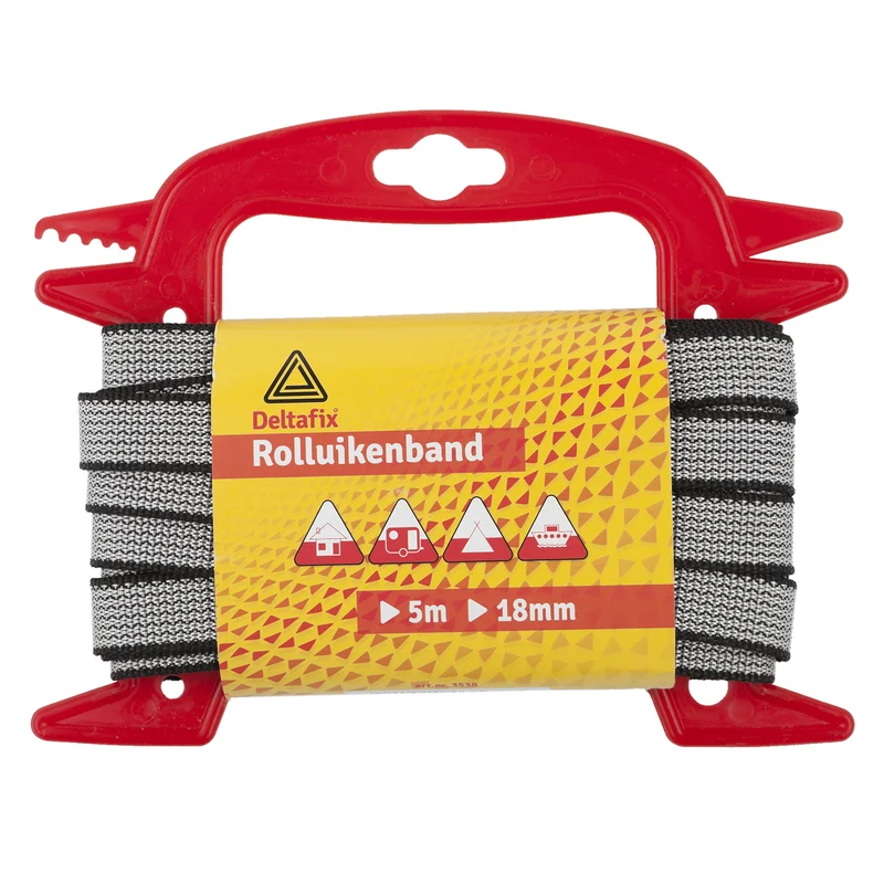 Deltafix Haspel voor rolluiken, uitvalschermen grijs/zwart 5mx14mm