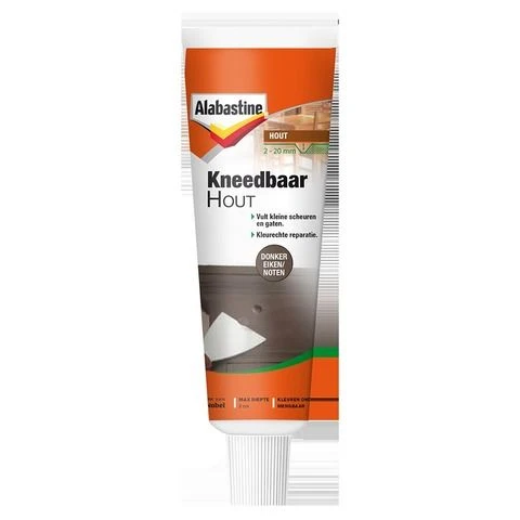 Alabastine kneedbaar hout elastisch donker eiken, noten 50ml