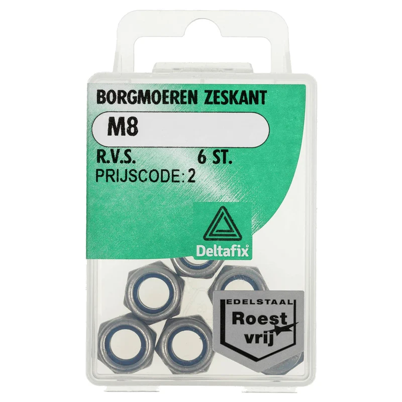 Deltafix borgmoer RVS M8 6st