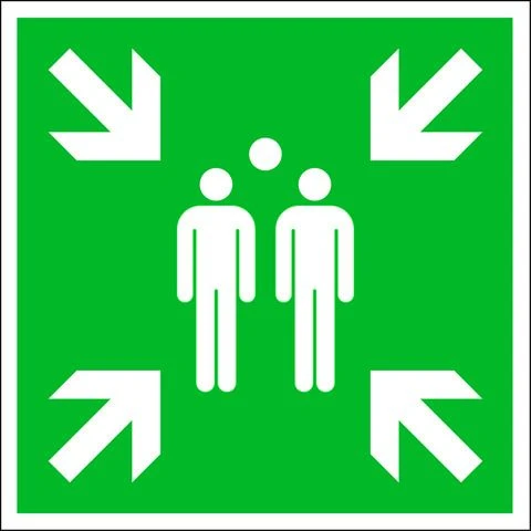 Pickup pictogram verzamelplaats bij calamiteit 150x150mm