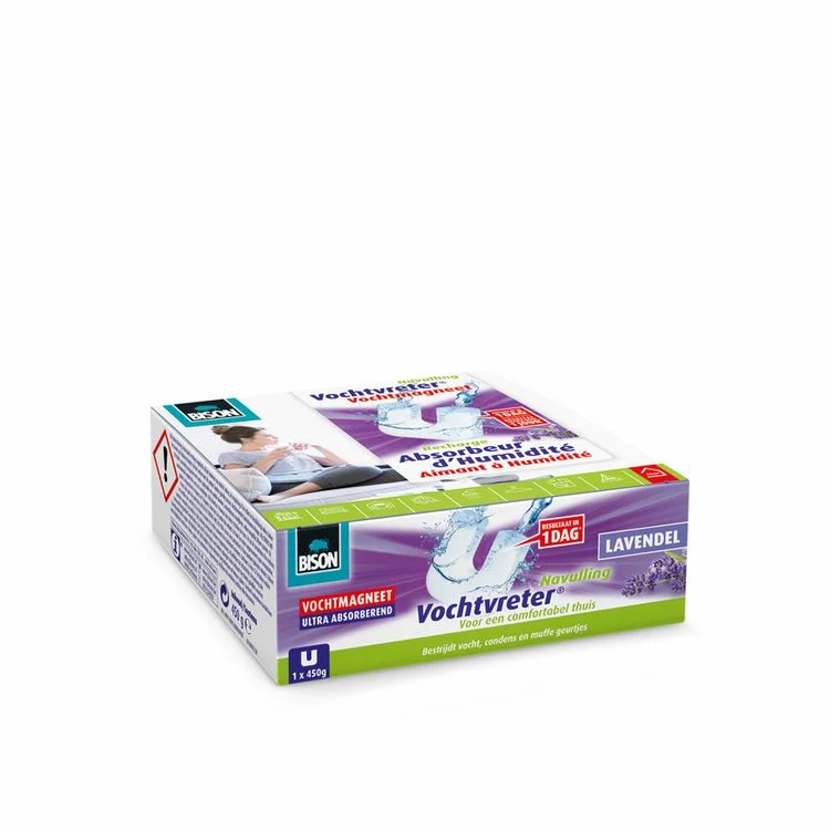 Bison vochtvreter magneet navulling lavendel 450gr