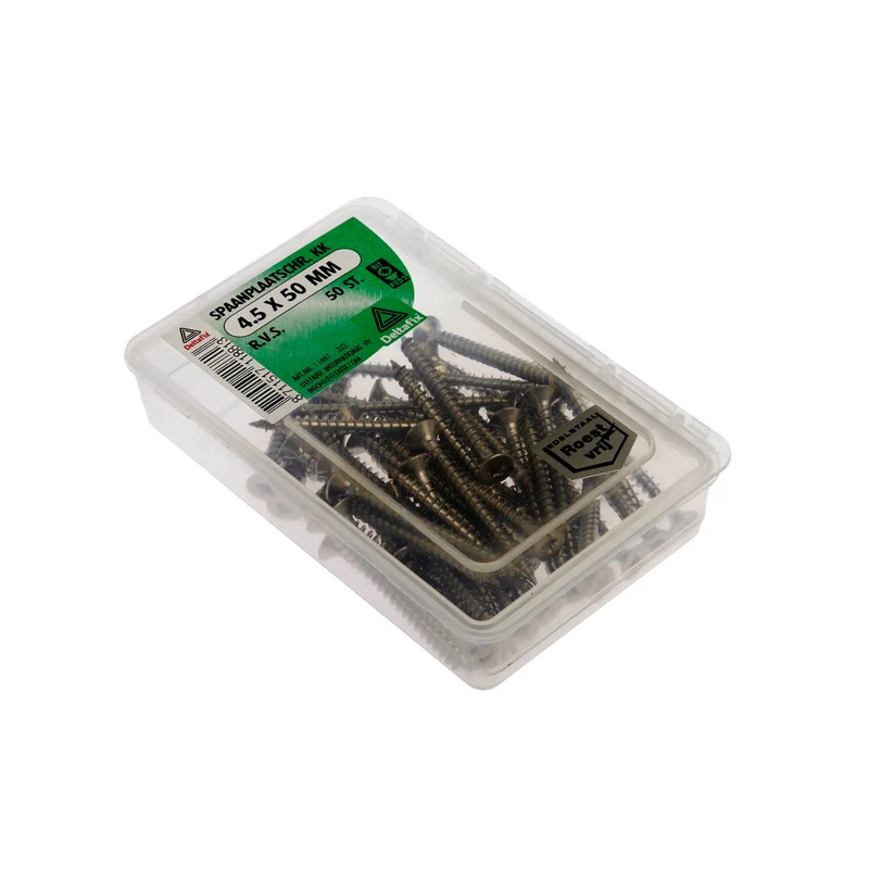 Deltafix spaanplaatschroef pozidrive platkop 4,5x50mm 50st