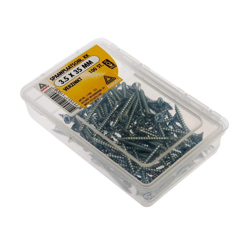 Deltafix spaanplaatschroef pozidrive platkop 3,5x35mm 100st