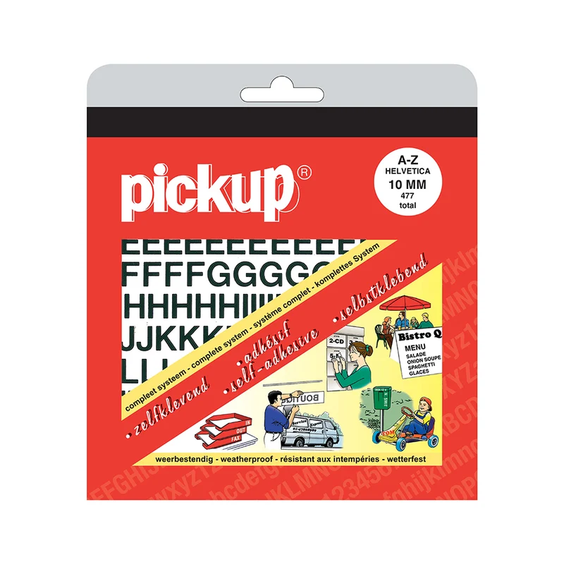 Pickup letterboek A-Z Helvetica zwart 10mm