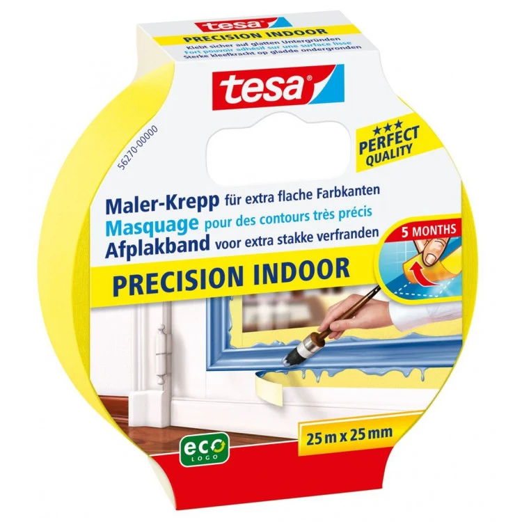 Tesa Proffesional Indoor afplaktape geel 25mm 25m