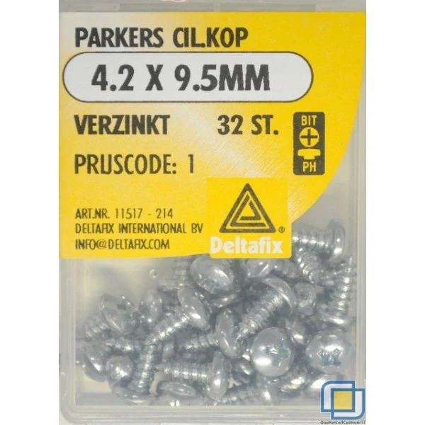 Deltafix plaatschroef philips kop cilinderkop 4,2x9,5mm 32st