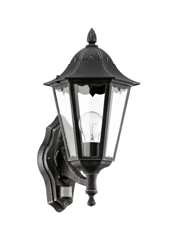 Eglo Navedo LED buiten wandlamp zwart, zilver-patina aluminium