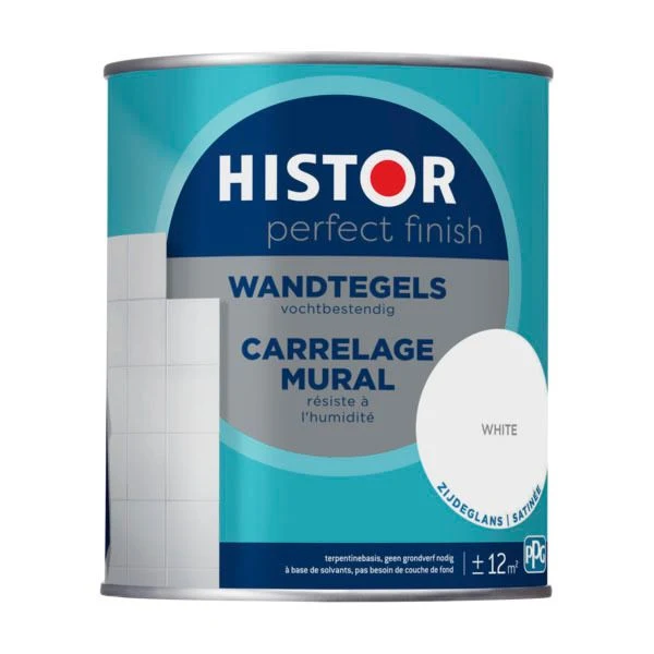 Histor Perfect Finish wandtegels lak zijdeglans 7000 white 750ml