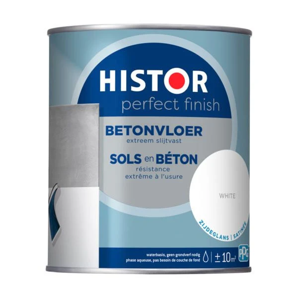 Histor Perfect Finish betonvloer lak zijdeglans 7000 white 750ml