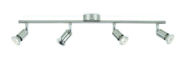 Philips Essentials LED Limbali 4-lichts plafondlamp kantelbaar nikkel