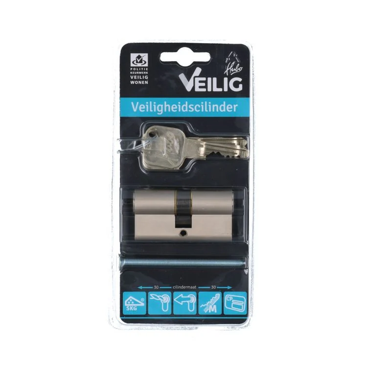 Hubo F9 veiligheidsprofielcilinder 30/30 zilver