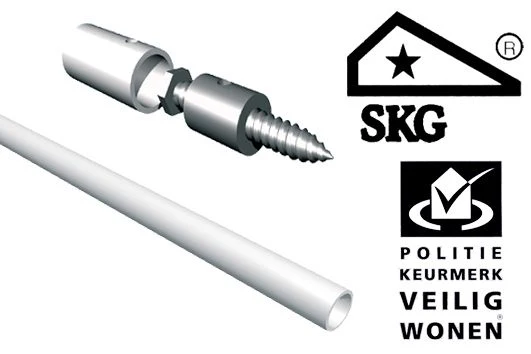 Secu Twist barrierestang zuiver wit 99cm