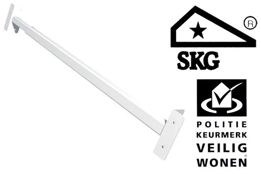 Secu Single barrierestang zuiver wit 60-110cm