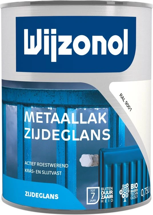 Wijzonol RM metaallak zijdeglans RAL9001 crème wit 750ml