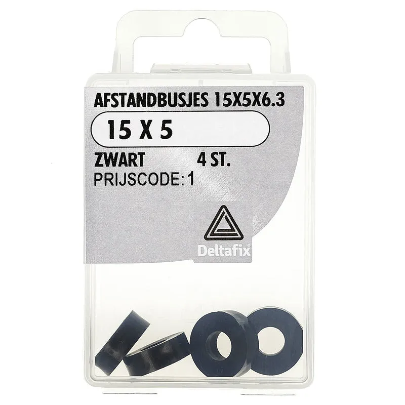Deltafix afstandbus polyetheen 15x5x6,3mm 4st