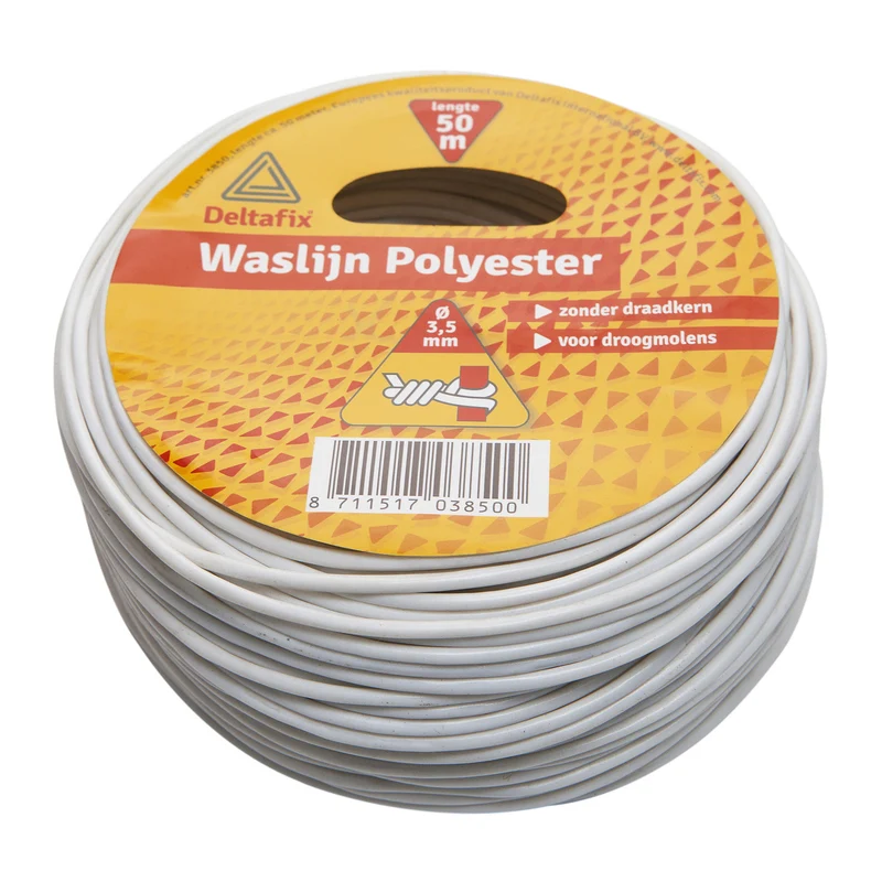 Deltafix pvc waslijn wit 3,2mm 50m