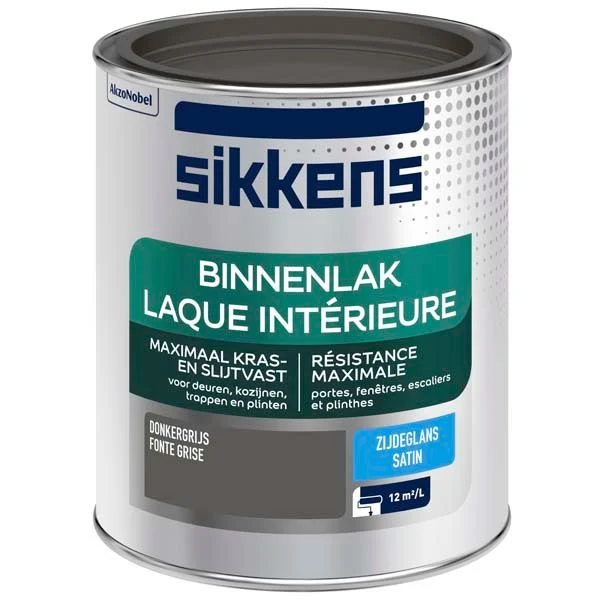 Sikkens Binnenlak zijdeglans donkergrijs 750ml