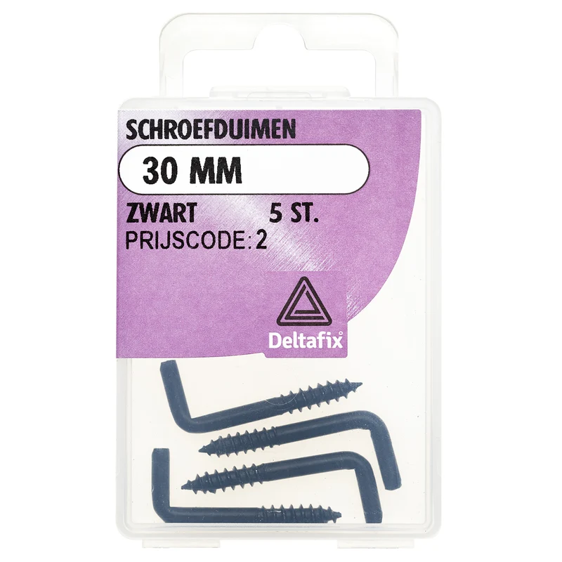 Deltafix schroefduim gecoat metaal zwart 30mm 5st