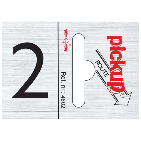 Pickup pictogram route cijfer 2 aluminium 25x44mm