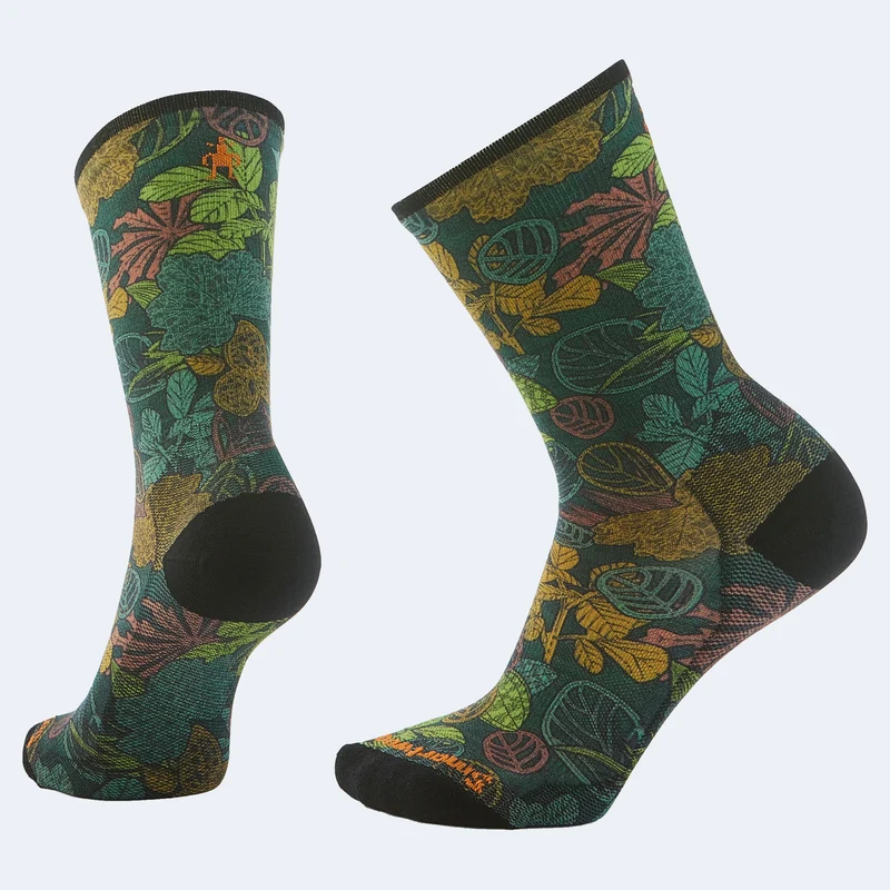 Smartwool Bike Zero Cushion Aloha Forest Print Crew Socks