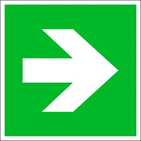 Pickup pictogram richtingspijl 90° 150x150mm