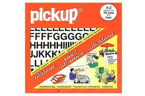 Pickup Helvetica plakletter boekje A-Z mat zwart 30mm